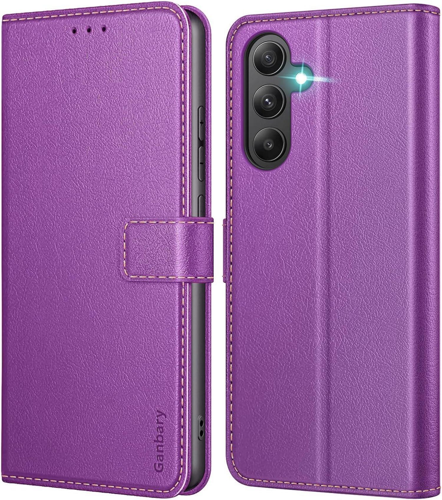 Samsung Galaxy A55 5G Handyhülle Leder Klapphülle Violett