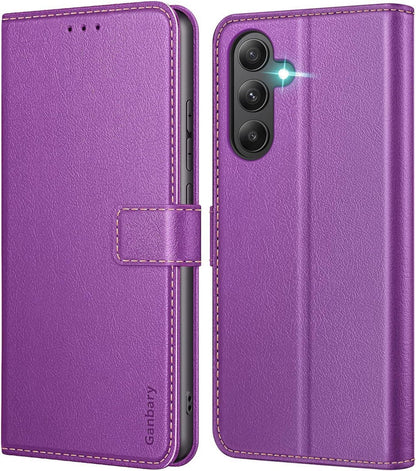 Samsung Galaxy A55 5G Handyhülle Leder Klapphülle Violett