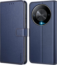 Handyhülle für Honor Magic6 Lite Leder Klapphülle Blau