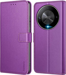 Handyhülle Honor Magic6 Lite Leder Klapphülle Violett Standfunktion