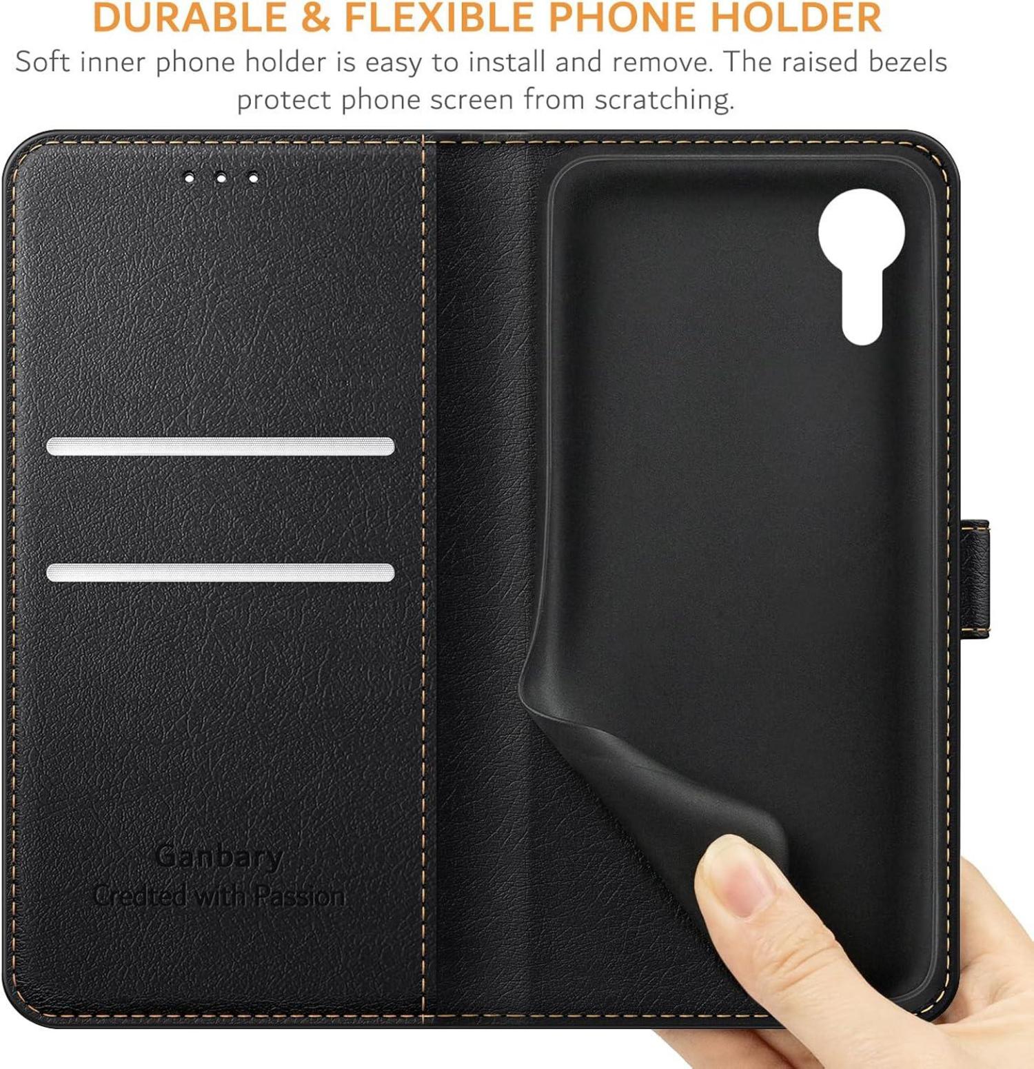 Handyhülle Samsung Galaxy Xcover 7 Leder Schutzhülle Schwarz