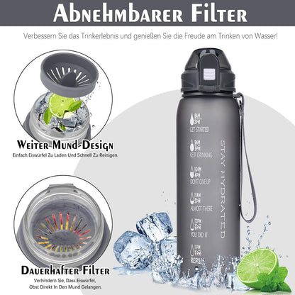 AOPREL Trinkflasche 1l BPA-Frei Sport Wasserflasche