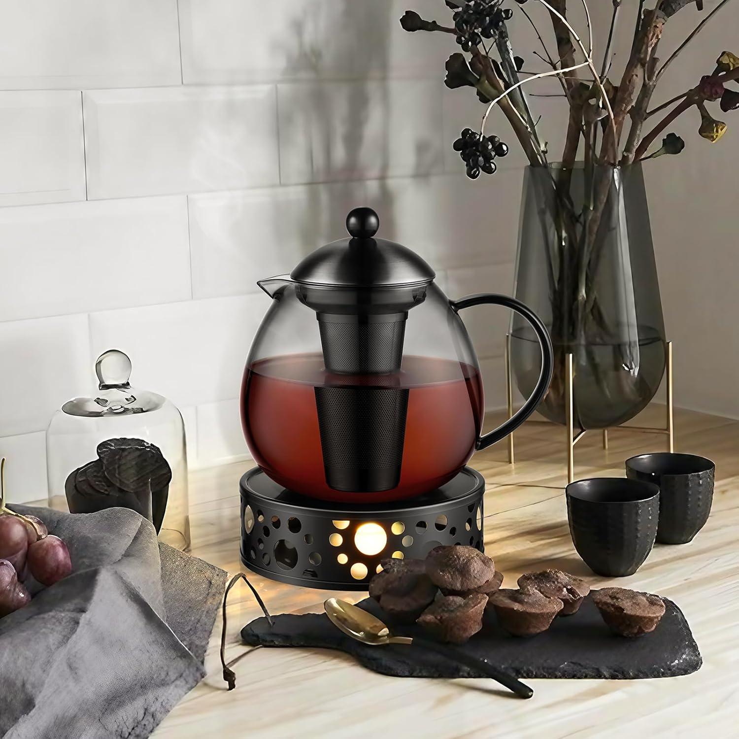glastal Stövchen Edelstahl Teewärmer Kaffeewärmer Teelichthalter