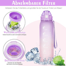 Trinkflasche 1l BPA-frei Auslaufsicher Zeitmarkierung Sport