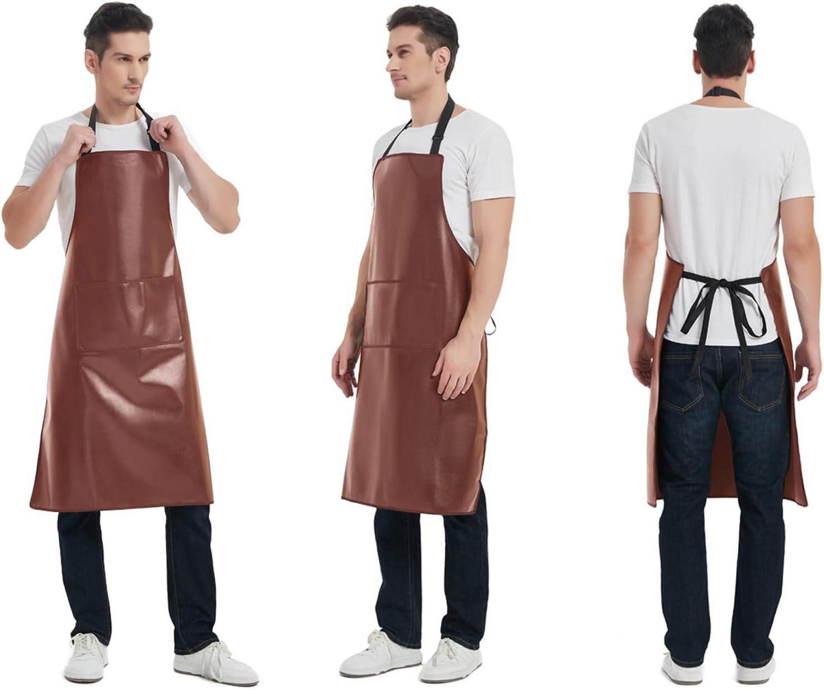 Wasserdichte Kunstleder Arbeitsschürze Große Taschen, Übergröße