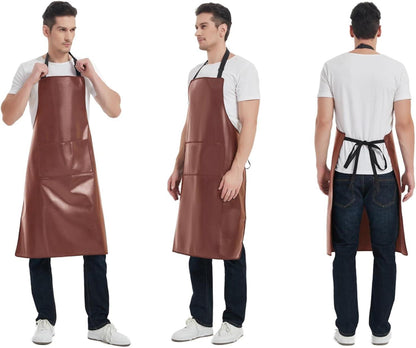 Wasserdichte Kunstleder Arbeitsschürze Große Taschen, Übergröße