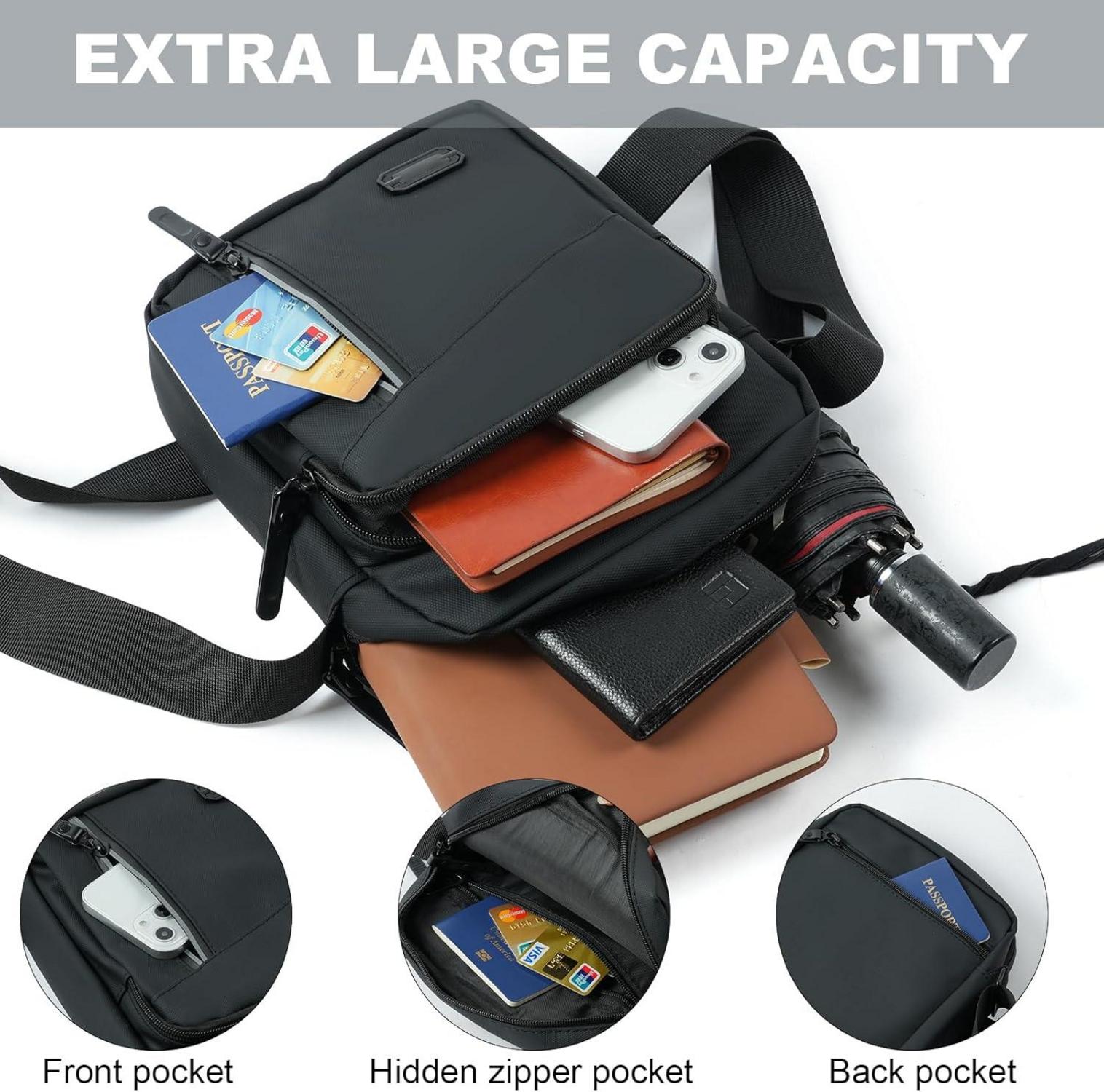 Umhängetasche Herren Wasserdicht Multi Taschen Crossbody Bag