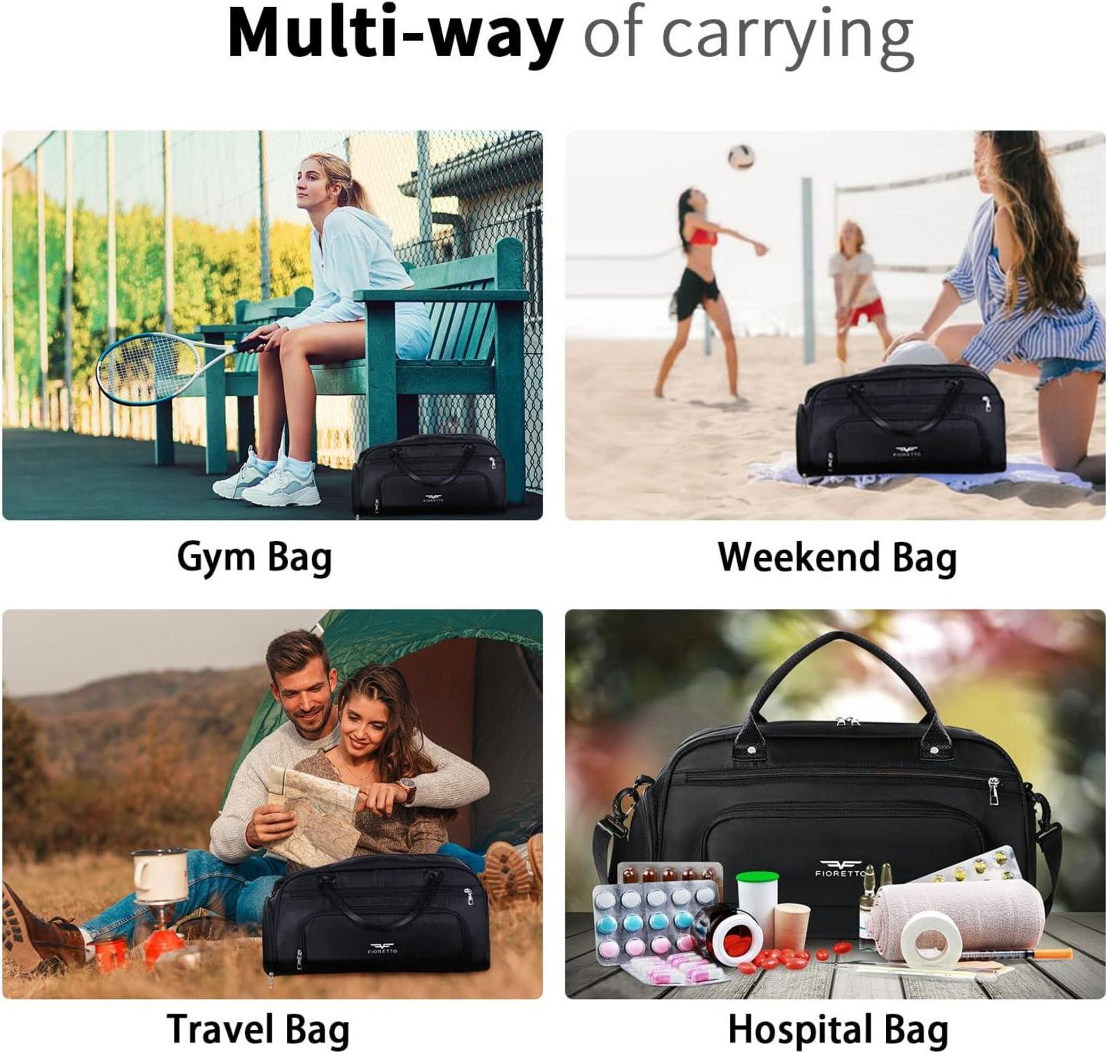 30L Kleine Sport- und Reisetasche mit Schuh- & Nassfach, Weekender Gym