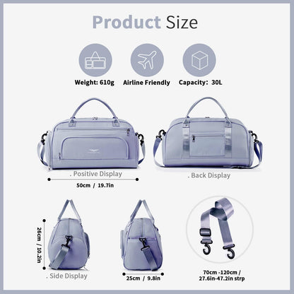 30L Sporttasche & Reisetasche mit Schuh- und Nassfach Blau