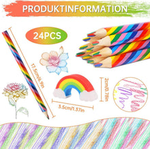 Fzyisw 24 Stück Regenbogen Buntstifte Set, Jumbo Buntstifte