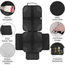 Kindersitzunterlage ISOFIX mit Anti-Rutsch Funktion Schwarz