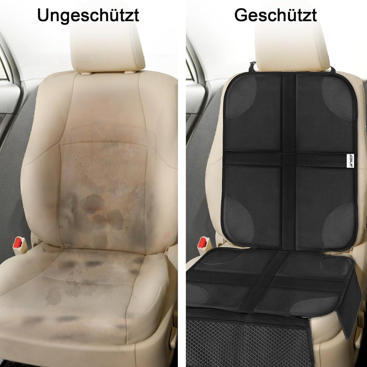 Kindersitzunterlage ISOFIX mit Anti-Rutsch Funktion Schwarz