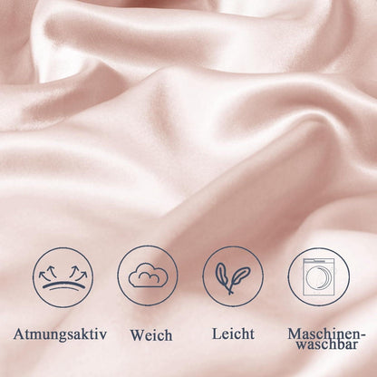 2er Set Satin Kissenbezug 60x60 Rosa Haarschutz Hautpflege