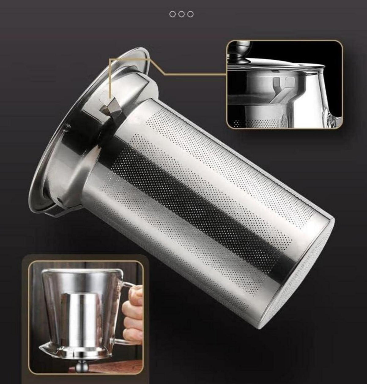 Borosilikat Glas Teekanne mit Edelstahl-Teesieb 950ml 32oz