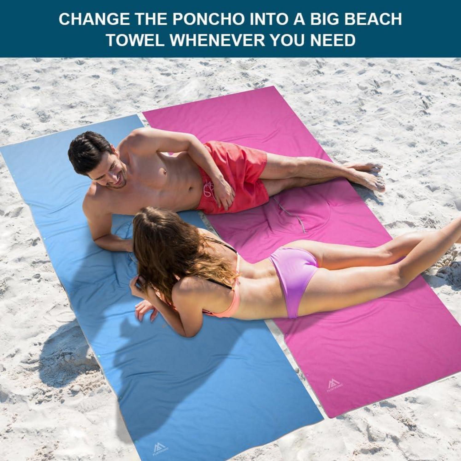 Handtuch Poncho Mikrofaser 110x80cm Quick Dry Badeponcho mit