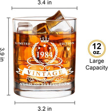 Whiskyglas zum 40. Geburtstag in Holzkiste für Männer 1984