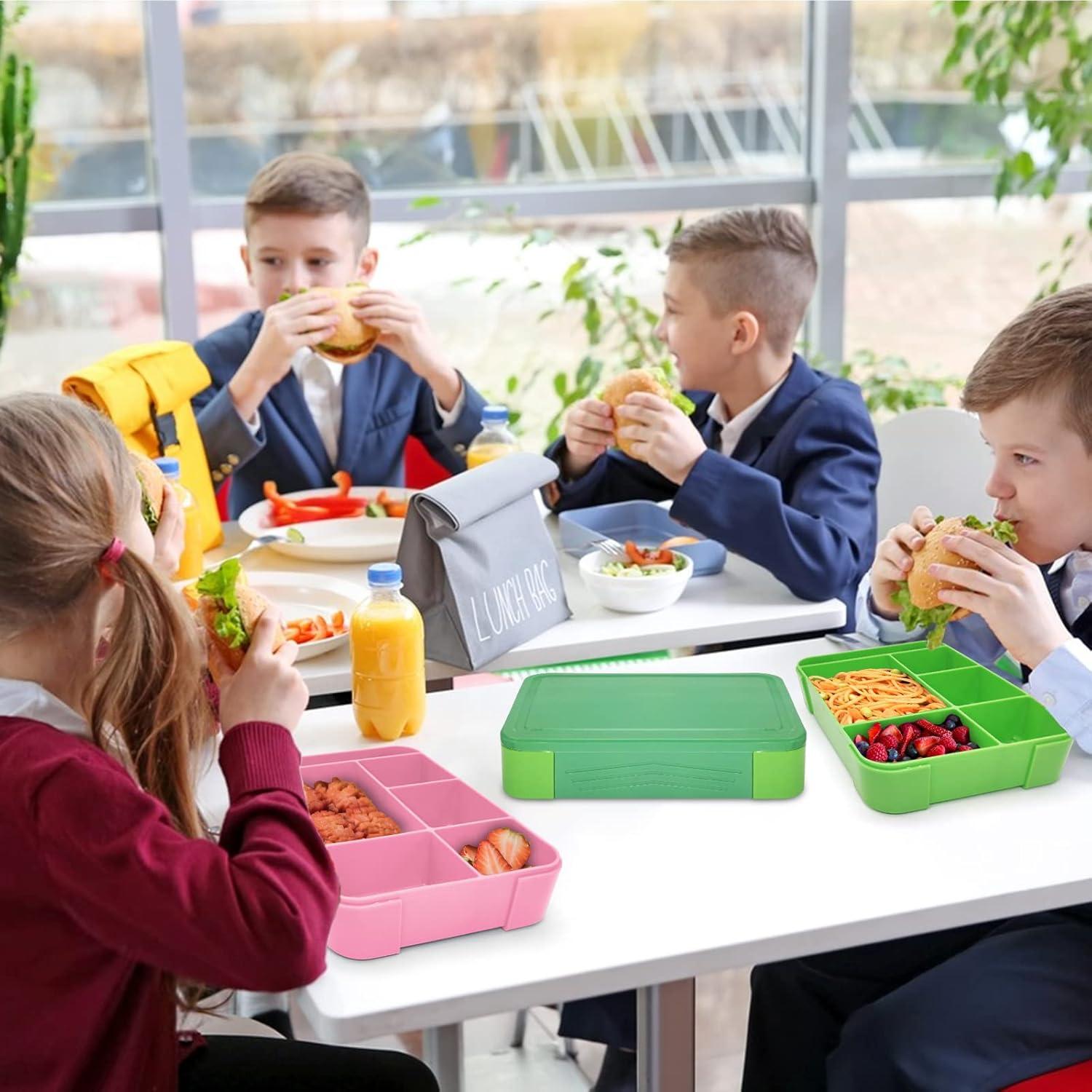Brotdose Kinder mit Fächern 1300ml Auslaufsicher Bento Box Grün
