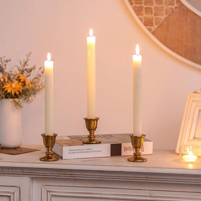 Kerzenständer Messing 12er Set für Stabkerzen - Vintage Tischdeko Gold