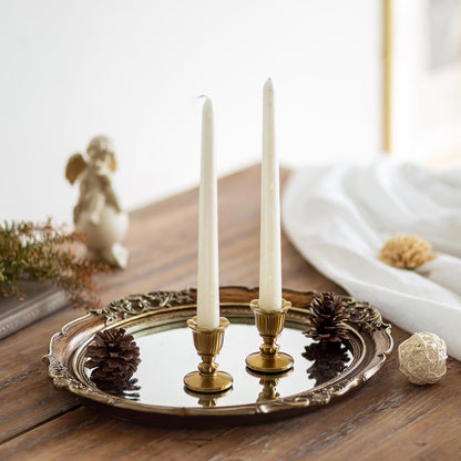 Kerzenständer Messing 12er Set für Stabkerzen - Vintage Tischdeko Gold