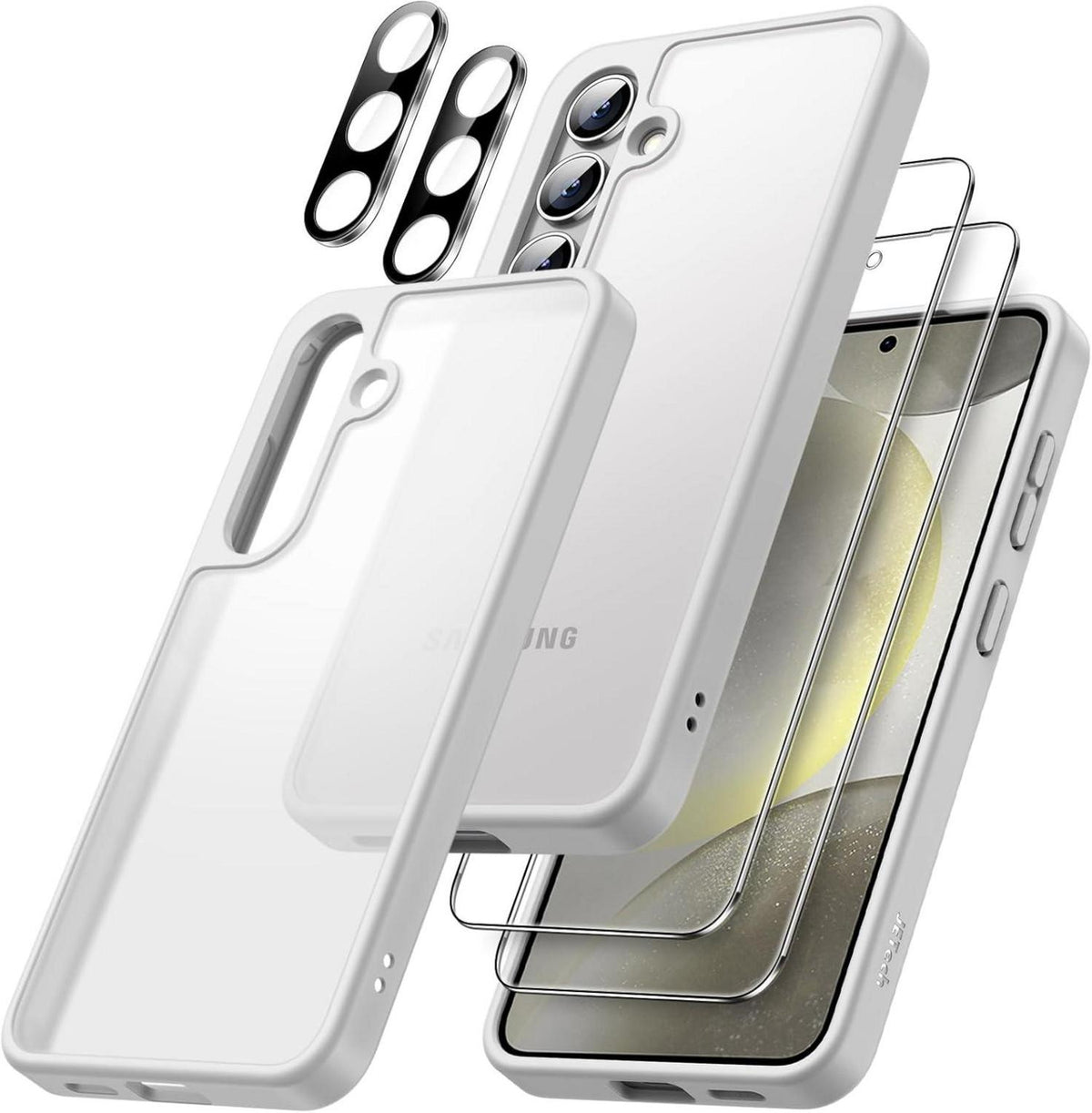 Hülle Samsung Galaxy S24 5G 5 in 1 Schutzfolie Gehärtet Glas