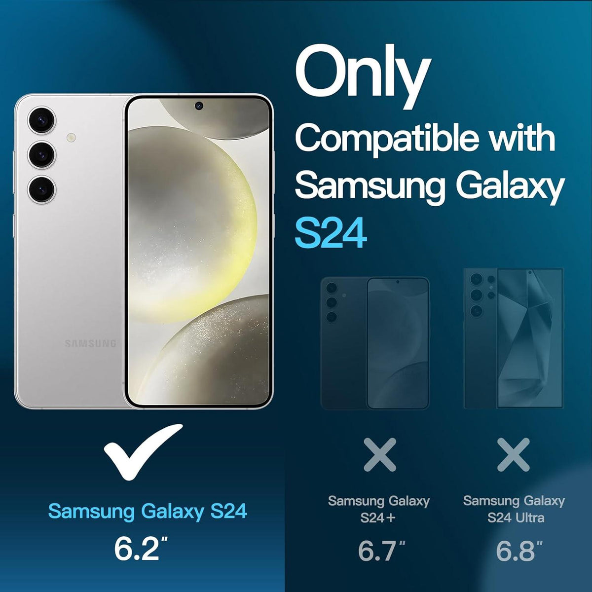 Samsung Galaxy S24 5G Hülle + 2 Schutzfolien + Kameraschutz