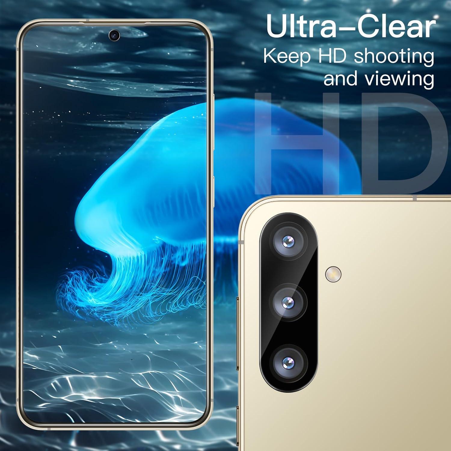 Schutzhülle für Samsung Galaxy S24 5G + 2x Folie + Kameraschutz Gold