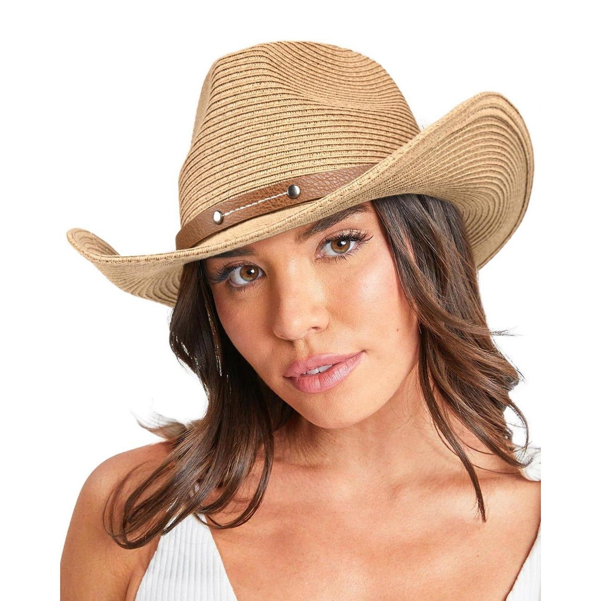 Cowboyhut Damen Herren – Verstellbar, Faltbar & Windband