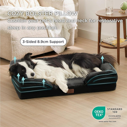 Orthopädisches Hundebett L 97x71cm, schwarz