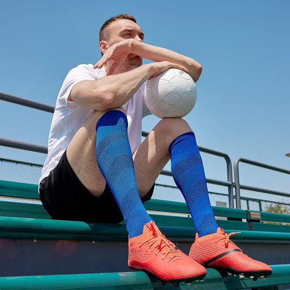 Fußballsocken Kinder Herren Stutzen Stegstrümpfe Schwarz + Rot 2 Paar