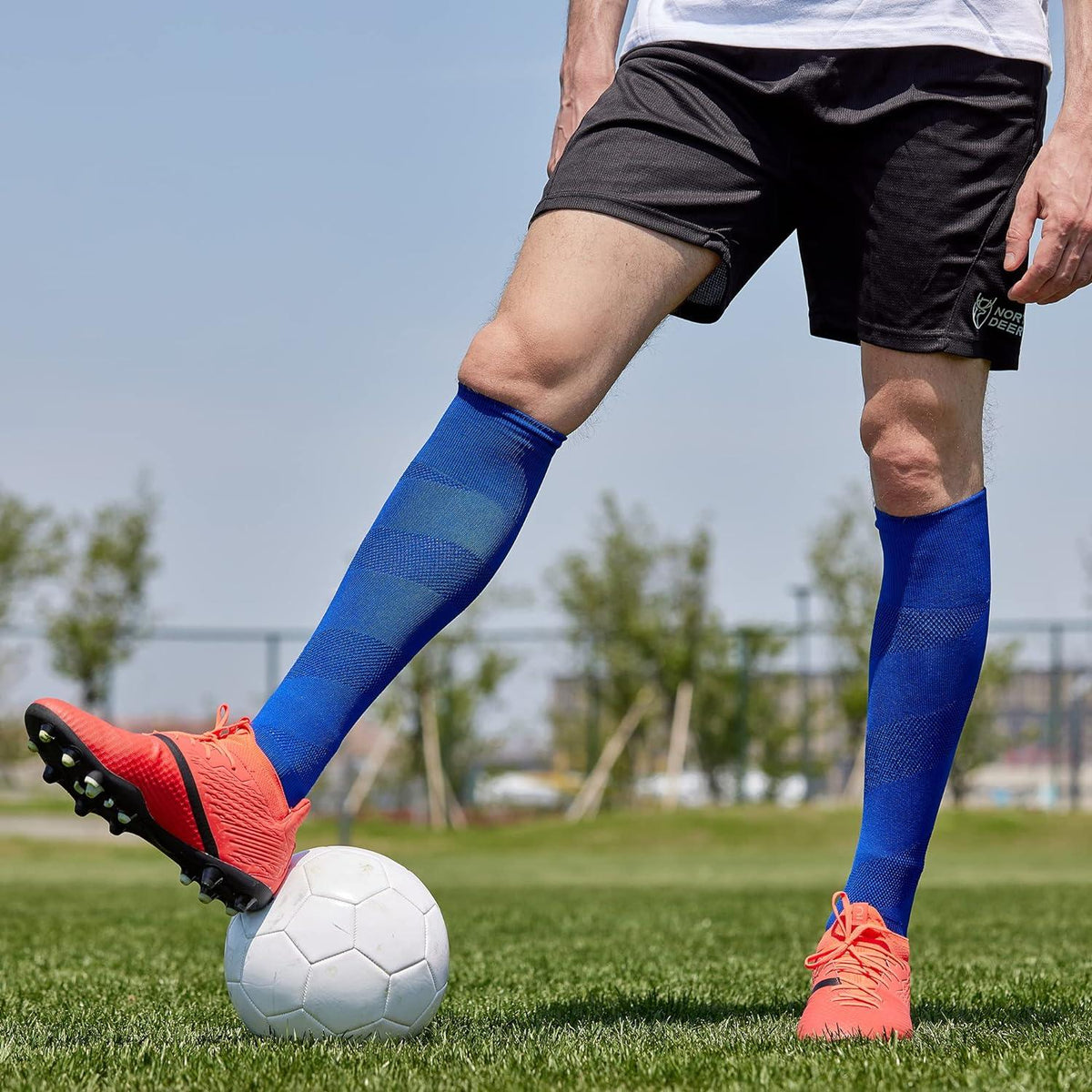 Kinder Herren Stutzen Fußballstutzen Stegstrümpfe Sleeve Fußballsocken