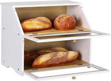 Bambus Brotkasten 2 Etagen lebensmittelecht Brotaufbewahrung