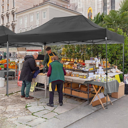 Faltpavillon 3x4.5m, Wasserdicht & Stabil – Gartenpavillon mit Seitenteilen