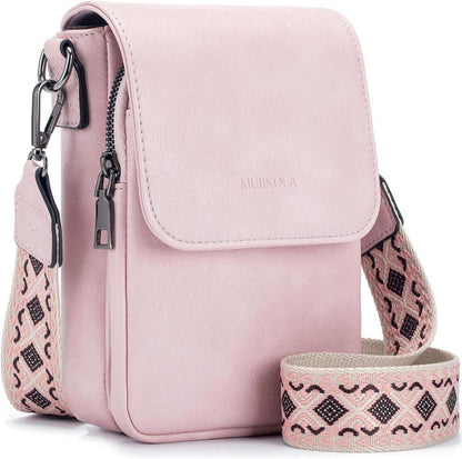 Handytasche Umhängetasche RFID Leder Geldbörse Kapazität Z-pink