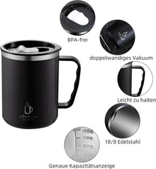 Thermobecher Kaffee To Go 500ml Edelstahl Doppelwandig