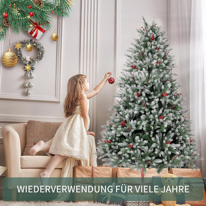 Künstlicher Weihnachtsbaum 120cm Premium PE/PVC Tannenzapfen Rotbeer Festlicher