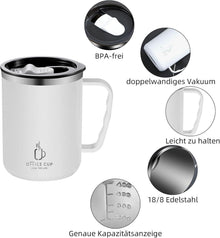 Thermobecher Kaffee To Go 500ml Edelstahl Isolierbecher