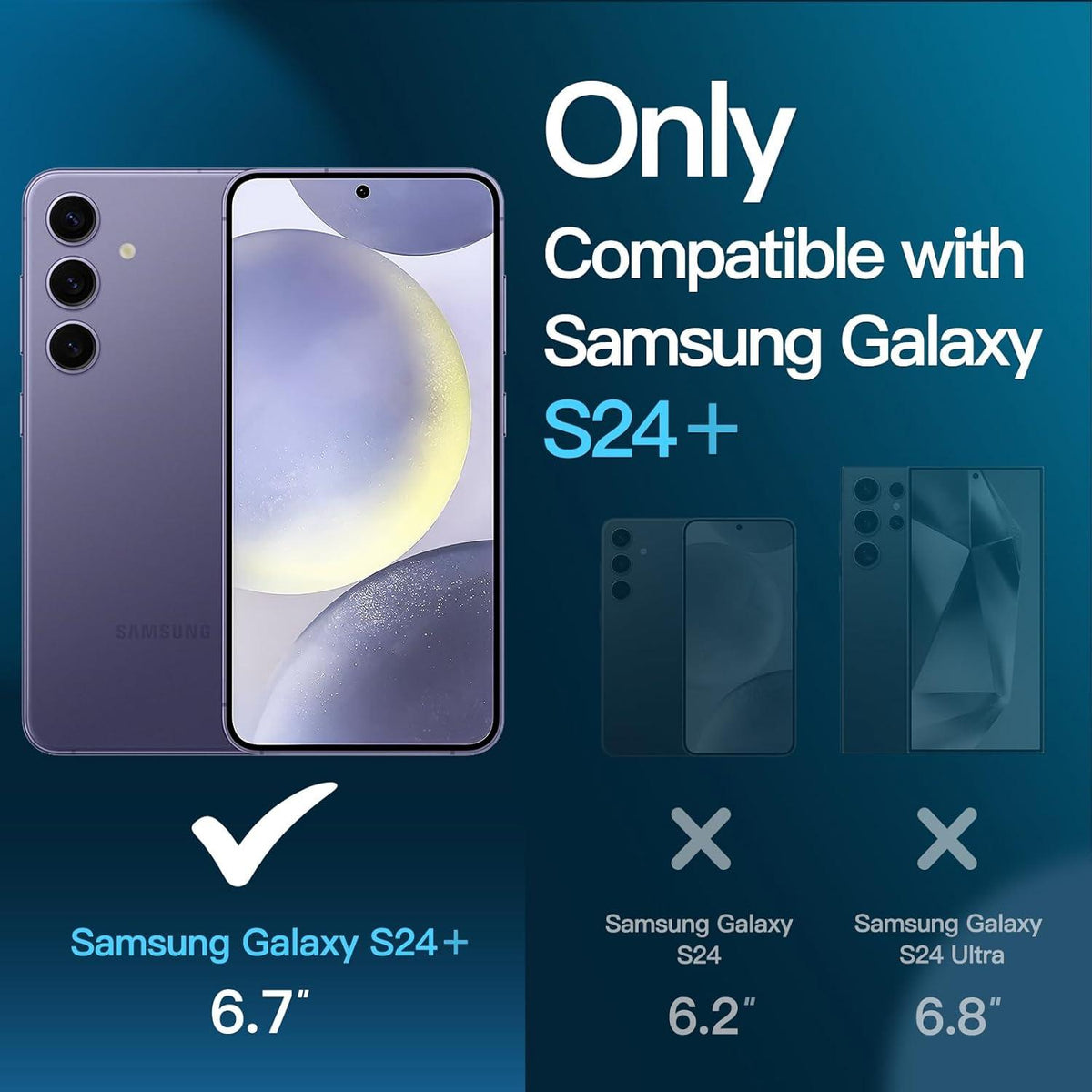 Schutzfolie für Samsung Galaxy S24 Plus 5G 6,7 Zoll - 9H Glas