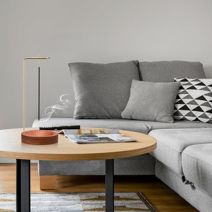 2-in-1 Räucherstäbchenhalter Holz, Modernes Design, Rotbraun