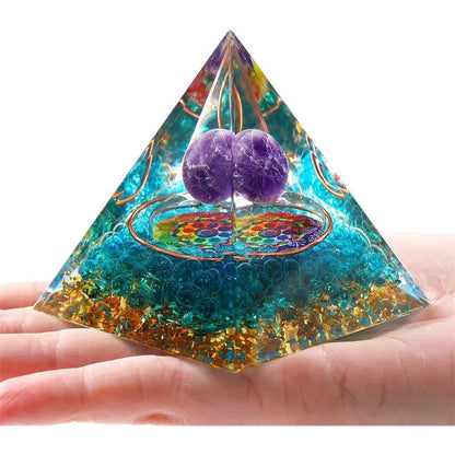 Heilkristall Pyramide Amethyst & Aventurin 2.4 Zoll