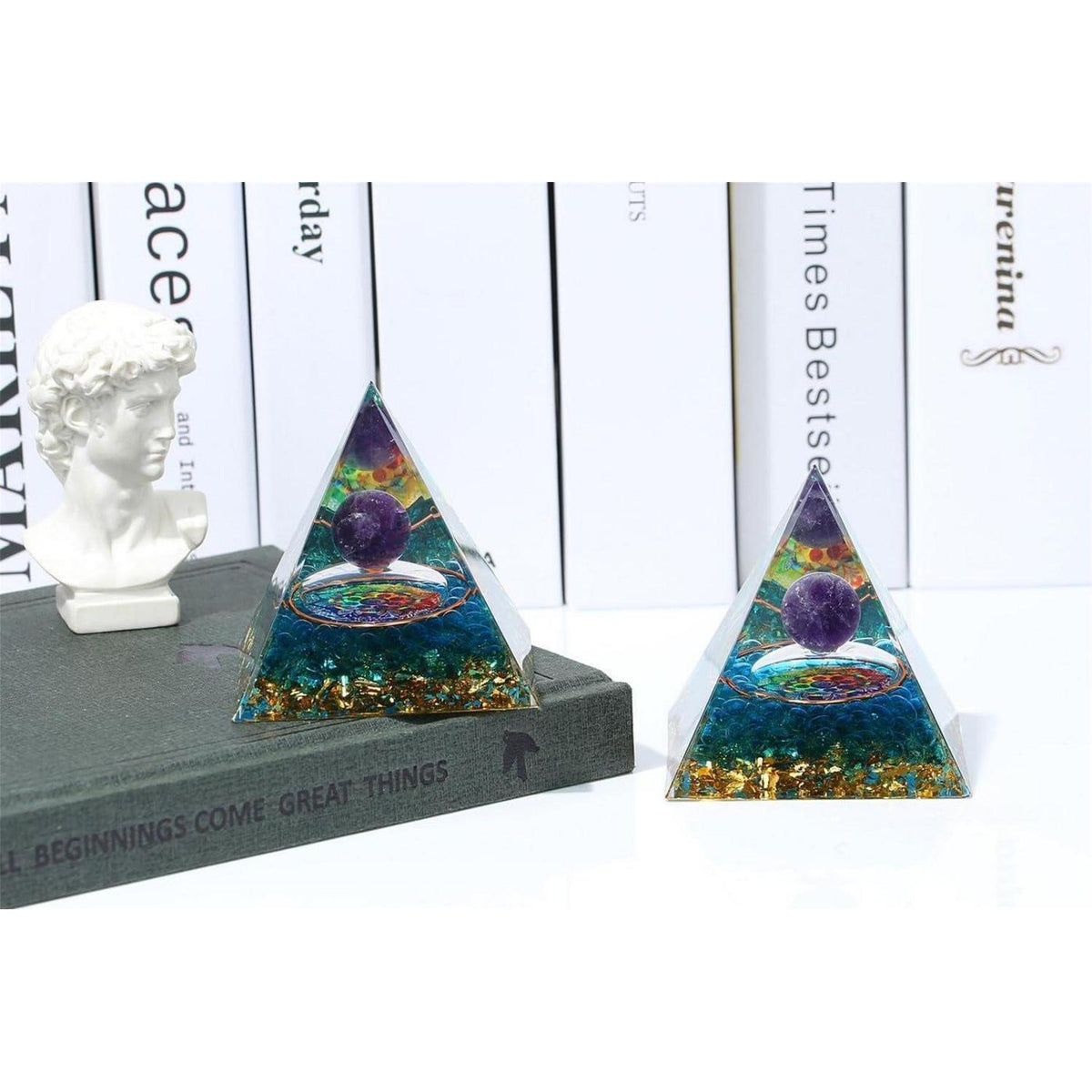 Heilkristall Pyramide Amethyst & Aventurin 2.4 Zoll
