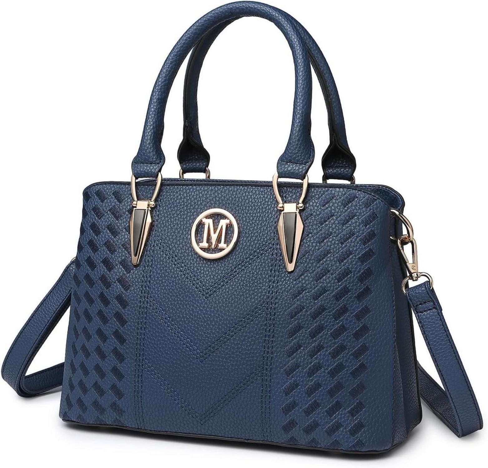 Handtasche Damen Mittelgroß PU-Leder Umhängetasche Schwarz