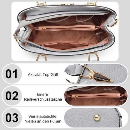 Miss Lulu Damen Handtasche Mittelgroß PU-Leder