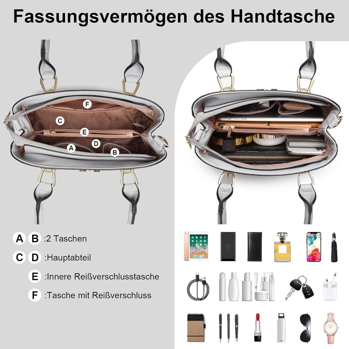 Große Miss Lulu Handtasche Damen PU-Leder Mittelgroß Schwarz