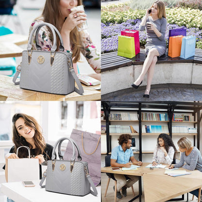 Damen Handtasche Mittelgroß genarbtes PU-Leder Chevron-Detail