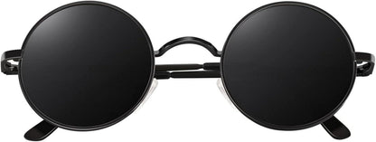 CGID Retro Runde Polarisierte Sonnenbrille UV400 Hippie Metallrahmen