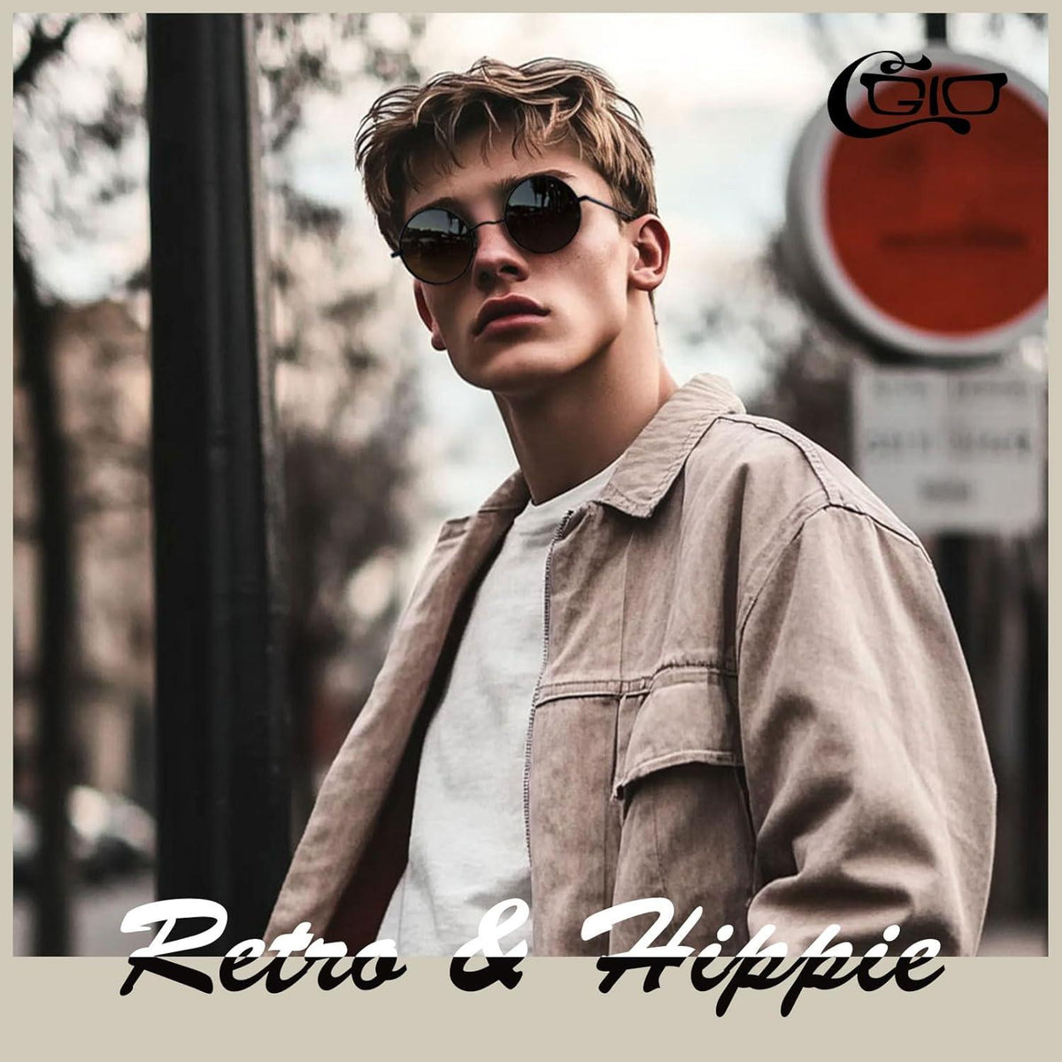 CGID Retro Runde Polarisierte Sonnenbrille UV400 Hippie Metallrahmen