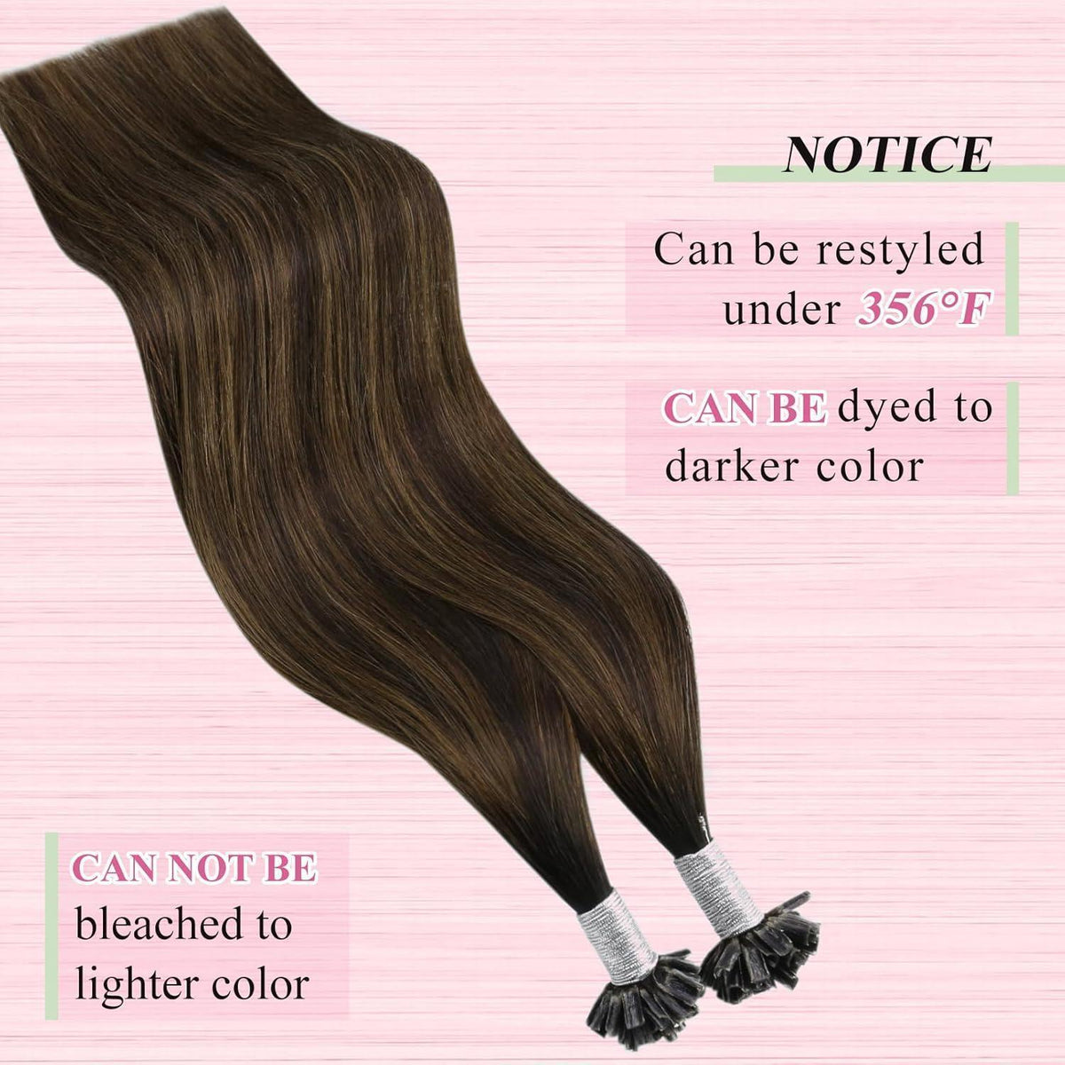 Echthaar Bonding Extensions Braun Ombre 35cm