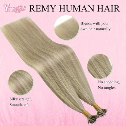 Echthaar Nanoring Extensions Blond 55 cm – 50 Strähnen