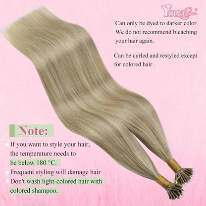 Echthaar Nanoring Extensions Blond 55 cm – 50 Strähnen