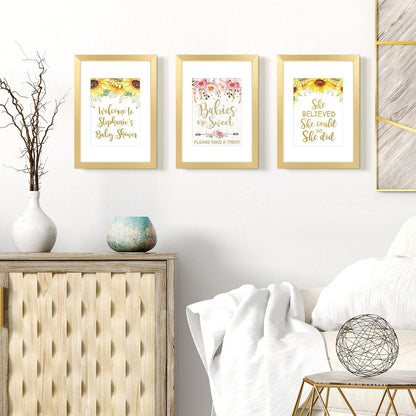 3er Pack Bilderrahmen A4 Gold für Fotos und Poster